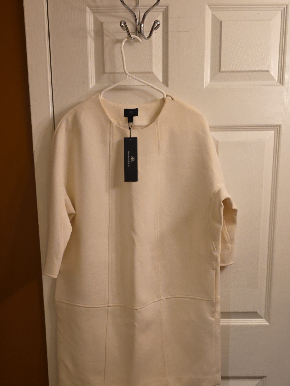 Banana Republic Cream Long Sleeve Shift Dress